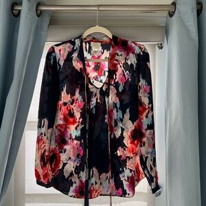 Kate Spade Hazy Watercolor Floral Reade SILK Blouse